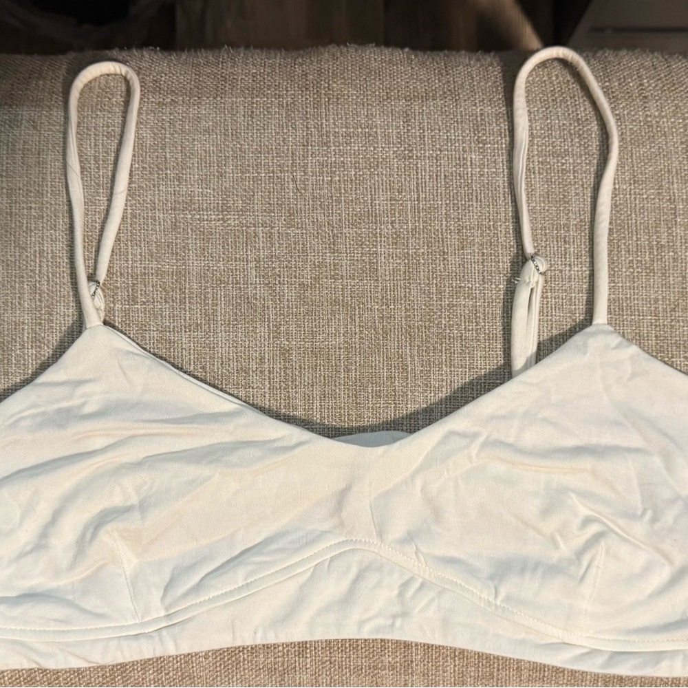 White Spaghetti Strap Crop Top with Adjustable Straps